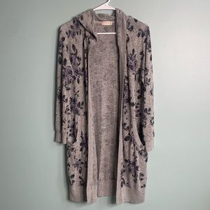 Altar’d State Hooded Cardigan Floral with Pockets